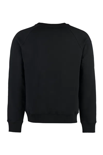 Balmain Logo Printed Cotton Sweatshirt In Black
