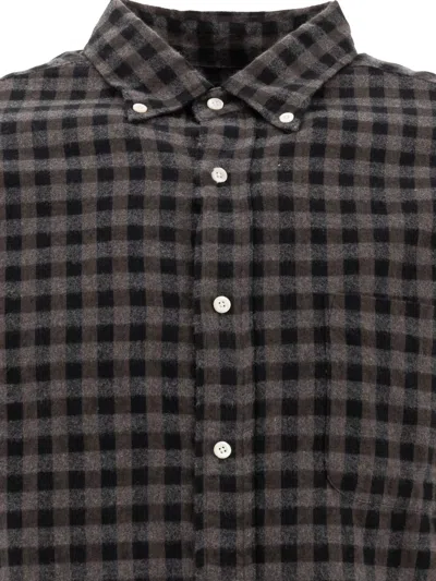 Beams Gray B.d. Gingham Check Shaggy Shirt