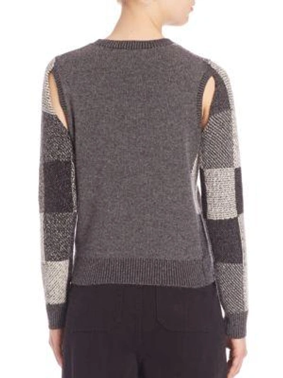 Shop Marc Jacobs Ribbed Roundneck Sweater In Grey Melange