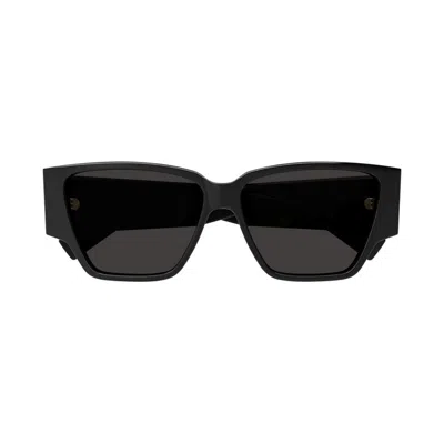 Bottega Veneta Black Bold Triangle Stud Squared Sunglasses