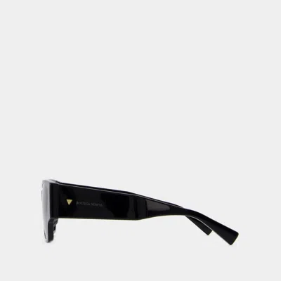 Bottega Veneta Black Bold Triangle Stud Squared Sunglasses