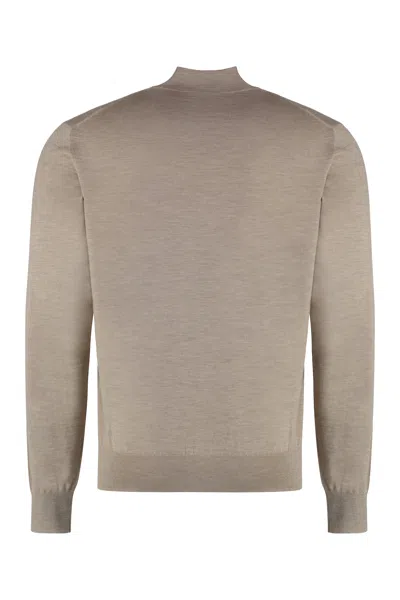 Bottega Veneta Lightweight Cashmere Crew-neck Sweater With Ribbed Knit In Neutral