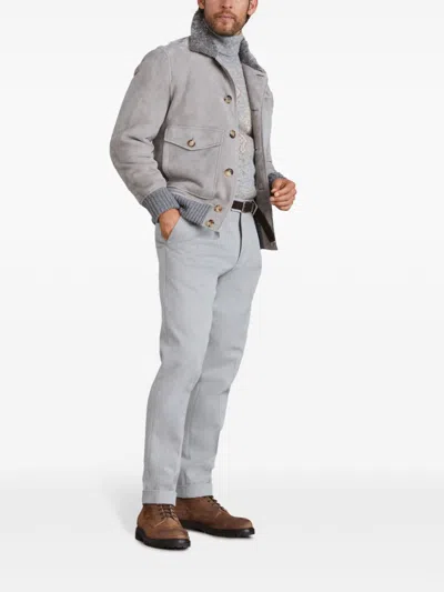 Brunello Cucinelli Geometric Jacquard Turtleneck Sweater