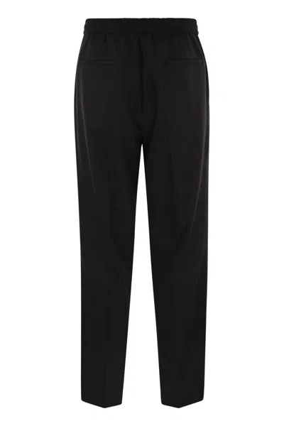 Brunello Cucinelli Men Leisure Fit Trousers In Garment-dyed Linen Gabardine With Drawstring And Doub