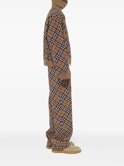 Burberry Check Print Wool Blend Harrington Jacket