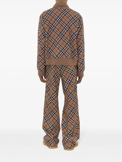 Burberry Check Print Wool Blend Harrington Jacket
