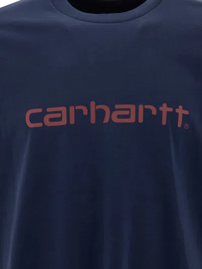 Carhartt Script T-shirts Blue