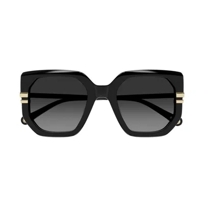 Chloé Womens Ch0240s Square-frame Acetate Sunglasses Black