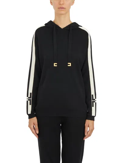 Elisabetta Franchi Side-stripe Hooded Jumper