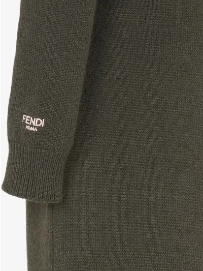 Fendi Cashmere High-neck Midi Dress