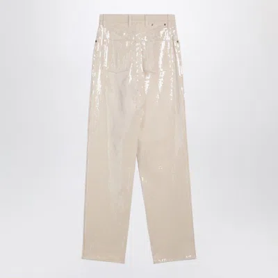 Golden Goose Trousers With Transparent Sequins Écru