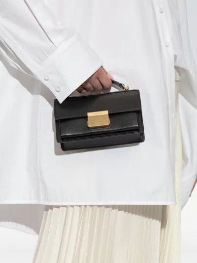Golden Goose 'venezia' Black Hangbag With Adjustable And Removable Shoulder Strap And Clasp Closure In Black