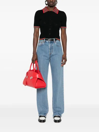 Gucci Logo Patch Straight-leg Jeans