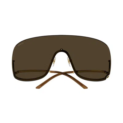 Gucci Brown Shield Unisex Sunglasses Gg1560s 002 99