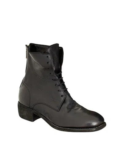 Guidi Stivale Allacciato In Pelle Con Zip