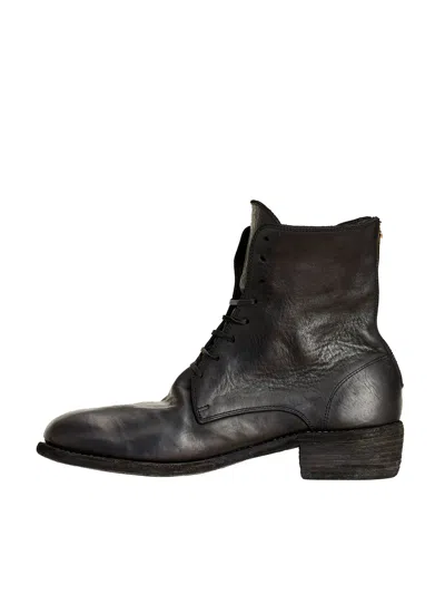 Guidi Stivale Allacciato In Pelle Con Zip