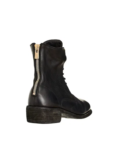 Guidi Stivale Allacciato In Pelle Con Zip
