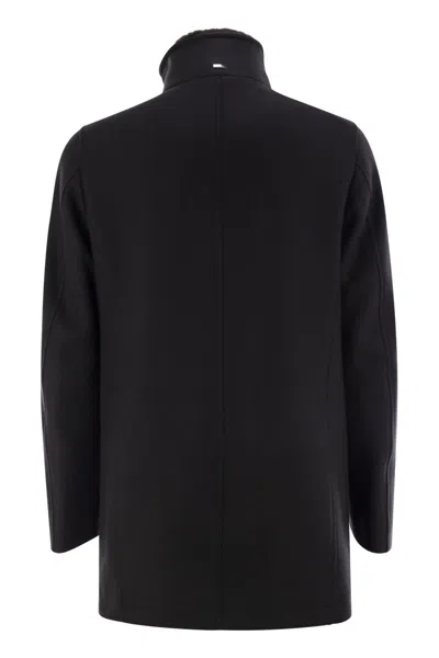 Herno Collar Shearling Removable Pockets Lateral Sleeves Long