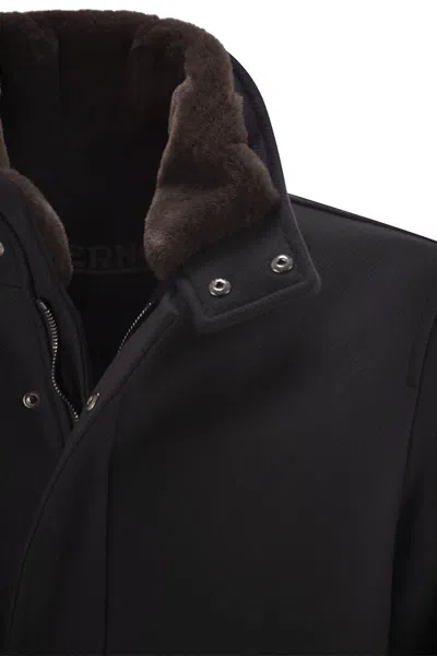 Herno Collar Shearling Removable Pockets Lateral Sleeves Long