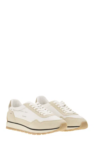Hogan Leather Sneakers With Round Toe And Ridged Rubber Sole In Neutral