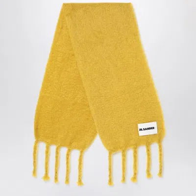 Jil Sander Yellow Mohair Blend Scarf Women