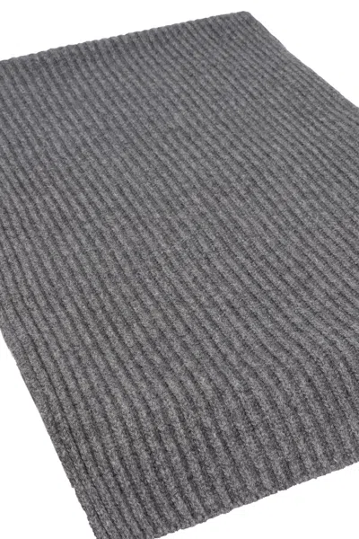 Jil Sander Logo-patch Ribbed-knit Scarf