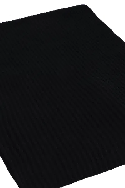 Jil Sander Black Wool Blend Scarf