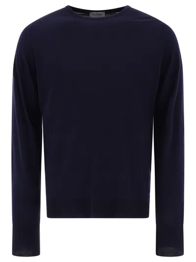 John Smedley Hatfield Long Sleeves Crewneck Pullover In Blue