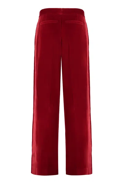 Jw Anderson Pantalone In Velluto Rosso Donna