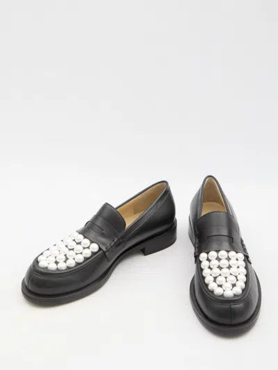 Mach&mach Mach & Mach Moccasin Flat Shoes With Pearl Embellishment