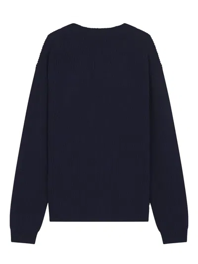Maison Kitsuné Wool Blend Cardigan With Embroidered Foxy Patch On The Front
