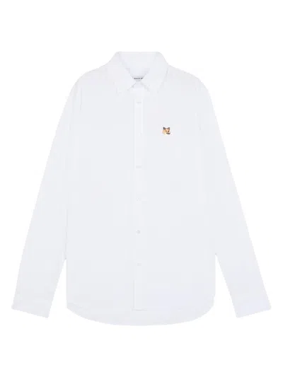 Maison Kitsuné Button Down Classic Shirt With Institutional Fox H Clothing