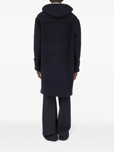 Maison Margiela Men's Coat With Frogs And Hood In Blue