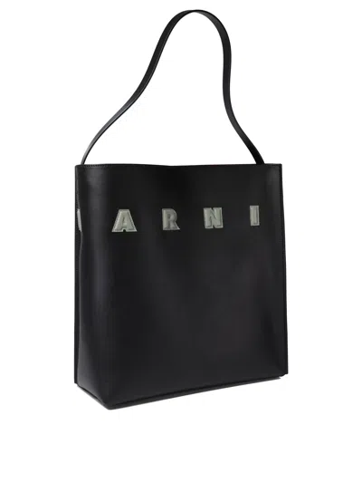 Marni Women Black Leather Small Museo Shoulder Bag
