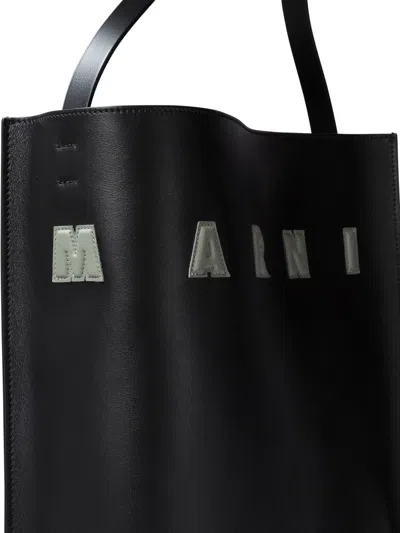 Marni Women Black Leather Small Museo Shoulder Bag