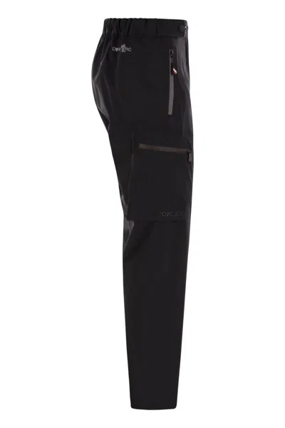 Moncler Grenoble Black Cargo Pants With Adjustable Waist In Stretch Fabric Woman