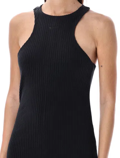 Nike Women's Dress W Sportswear Chill Knit Rib Midi Dress Black/black