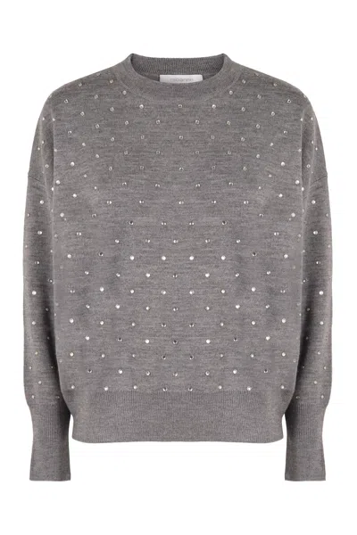 Rabanne Glass Crystal-embellished Jumper In Gray