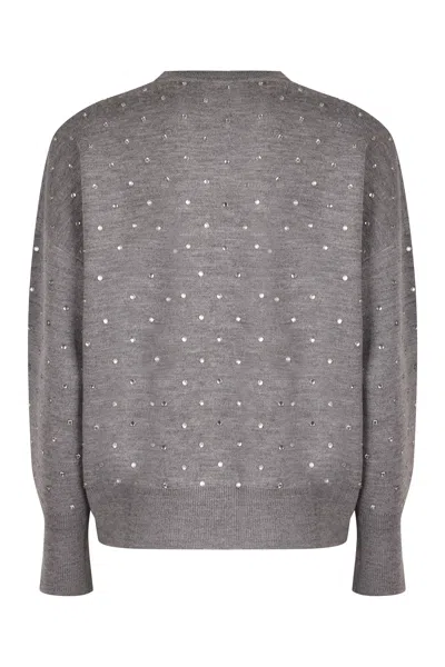 Rabanne Glass Crystal-embellished Jumper In Gray