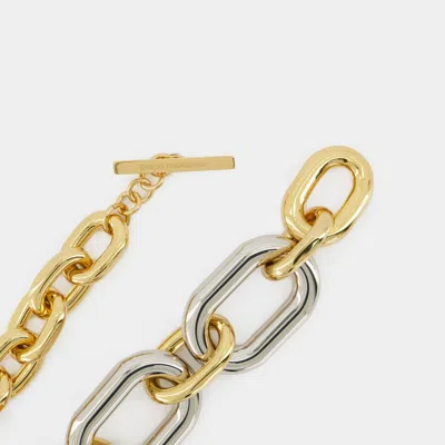 Rabanne Xxl Chain Necklace In Silver And Gold-tone Brass