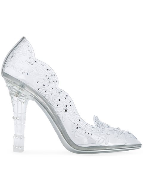 dolce & gabbana cinderella embellished transparent pumps