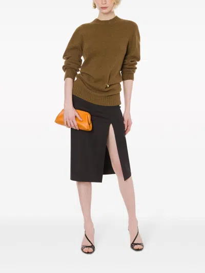 Philosophy Di Lorenzo Serafini Womens Ring-embellished Relaxed-fit Wool And Cashmere Jumper Green