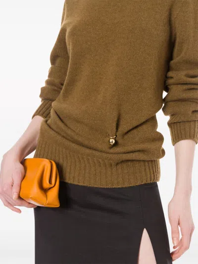 Philosophy Di Lorenzo Serafini Womens Ring-embellished Relaxed-fit Wool And Cashmere Jumper Green