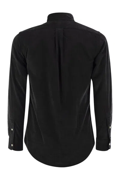 Polo Ralph Lauren Black Shirt With Pony Embroidery In Black