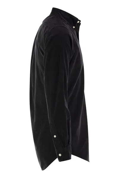 Polo Ralph Lauren Black Shirt With Pony Embroidery In Black