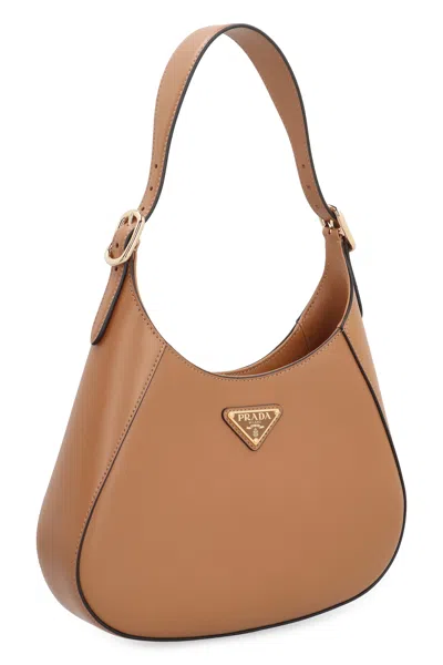 Prada Elegant Saddle Brown Leather Mini Shoulder Bag