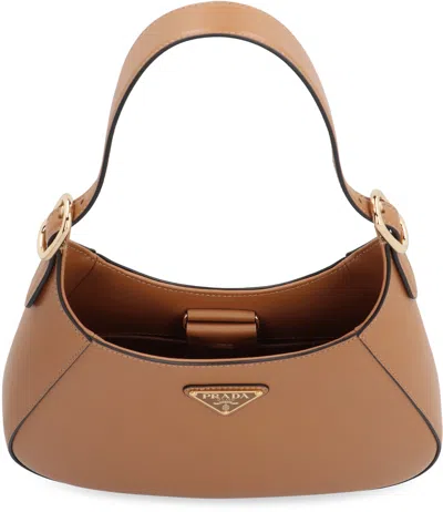 Prada Elegant Saddle Brown Leather Mini Shoulder Bag
