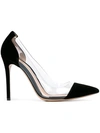 Gianvito Rossi Plexi Pump Patent Leather Transparent Panels In Black