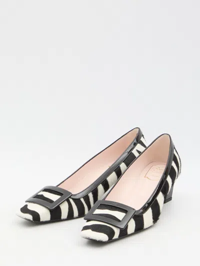 Roger Vivier Belle Vivier Patent Leather-trimmed Pony Hair Pumps
