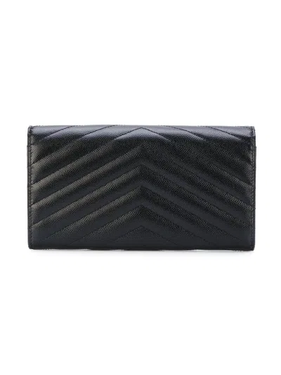 Saint Laurent Chevron Pattern Monogram Large Wallet